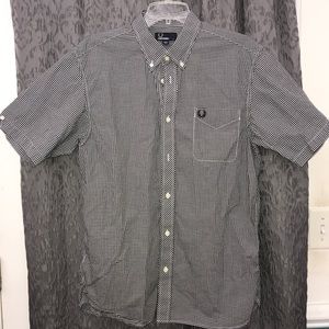 FRED PERRY Embroidered Logo Gingham Shirt NWOT